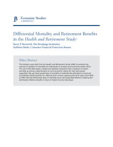 Differential Mortality and Retirement Benefits in the Health and Retirement Study Policy Abstract