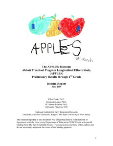 The APPLES Blossom: Abbott Preschool Program Longitudinal Effects Study (APPLES)