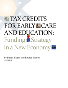tax credits for early     care and education: