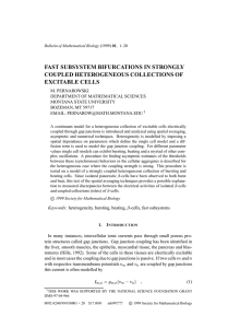 FAST SUBSYSTEM BIFURCATIONS IN STRONGLY COUPLED HETEROGENEOUS COLLECTIONS OF EXCITABLE CELLS