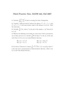 Third Practice Test, MATH 224, Fall 2007