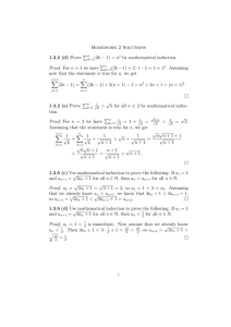 Homework 2 Solutions P 1.3.2 (d) Prove (2k − 1) = n