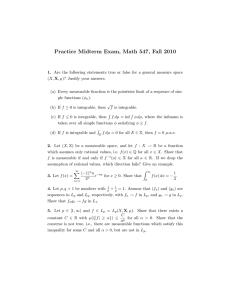 Practice Midterm Exam, Math 547, Fall 2010
