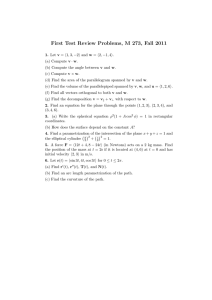 First Test Review Problems, M 273, Fall 2011