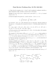 Final Review Problems Key, M 273, Fall 2011