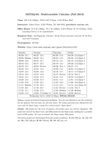 M273Q-05: Multivariable Calculus (Fall 2013)