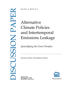 DISCUSSION PAPER Alternative Climate Policies