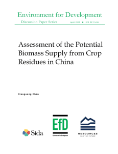 Environment for Development Assessment of the Potential Biomass Supply from Crop