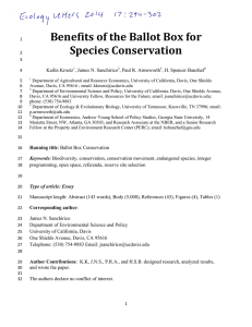 Benefits of the Ballot Box for Species Conservation Kailin Kroetz