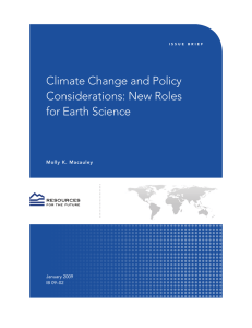 Climate Change and Policy Considerations: New Roles for Earth Science