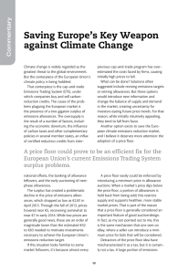Saving Europe’s Key Weapon against Climate Change Commentary