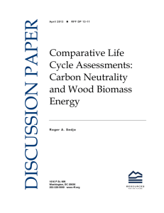 DISCUSSION PAPER Comparative Life Cycle Assessments: