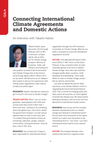 Connecting International Climate Agreements and Domestic Actions An Interview with Takashi Hattori