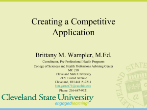 Creating a Competitive Application Brittany M. Wampler, M.Ed.
