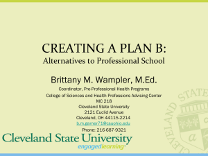 CREATING A PLAN B: Brittany M. Wampler, M.Ed. Alternatives to Professional School
