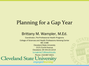 Planning for a Gap Year Brittany M. Wampler, M.Ed.