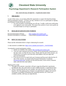 Cleveland State University  Psychology Department’s Research Participation System