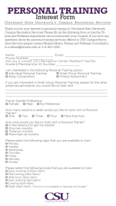 PERSONAL TRAINING Interest Form