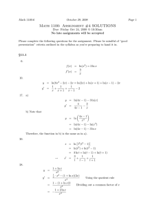 Math 1100: Assignment #4 SOLUTIONS