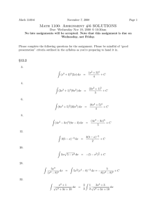 Math 1100: Assignment #6 SOLUTIONS