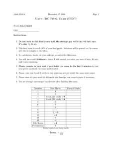Math 1100 Final Exam (EEK!!)