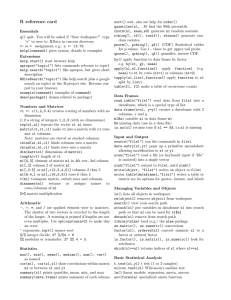 R reference card