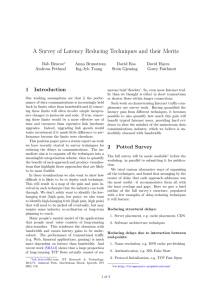 A Survey of Latency Reducing Techniques and their Merits