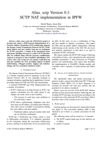 Alias sctp Version 0.1: SCTP NAT implementation in IPFW