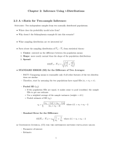 Chapter 2: Inference Using t-Distributions 2.3 A t-Ratio for Two-sample Inference: