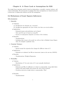 Chapter 8: A Closer Look at Assumptions for SLR