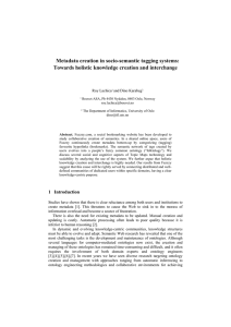 Metadata creation in socio-semantic tagging systems: