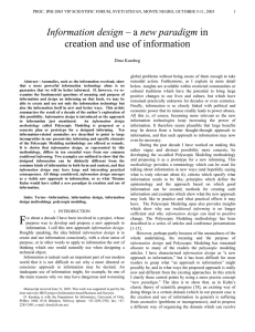 Information design creation and use of information Dino Karabeg