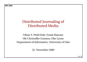 Distributed Journaling of Distributed Media