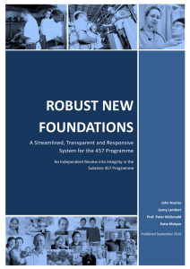 ROBUST NEW FOUNDATIONS A Streamlined, Transparent and Responsive