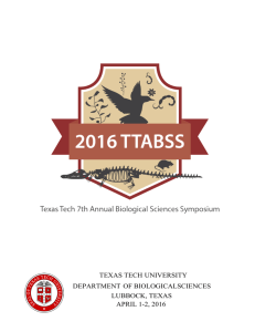 TEXAS TECH UNIVERSITY DEPARTMENT  OF BIOLOGICALSCIENCES LUBBOCK, TEXAS