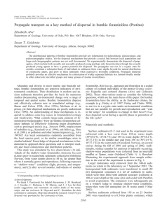 Propagule transport as a key method of dispersal in benthic... Elisabeth Alve Susan T. Goldstein