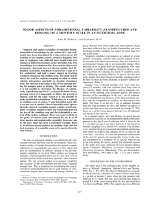 MAJOR ASPECTS OF FORAMINIFERAL VARIABILITY (STANDING CROP AND