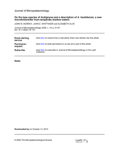 Journal of Micropalaeontology a new and a description of