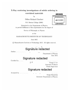 X-Ray  scattering  investigations  of  subtle ... correlated  materials ACHNES JUN  3