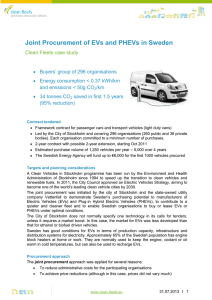 Joint Procurement of EVs and PHEVs in Sweden