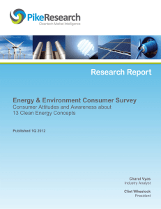 Energy &amp; Environment Consumer Survey Consumer Attitudes and Awareness about