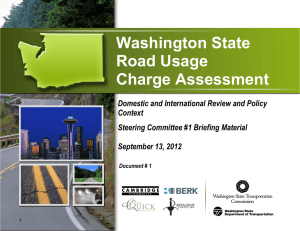 Washington State Road Usage Charge Assessment