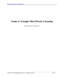 Guide to Triangle MicroWorks Licensing Page 1 Manual Revised: February 2015