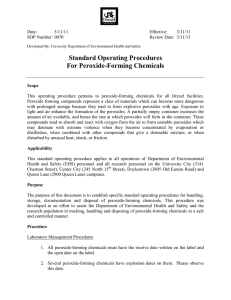 Standard Operating Procedures For Peroxide-Forming Chemicals