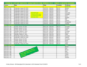 Course Date Time Location