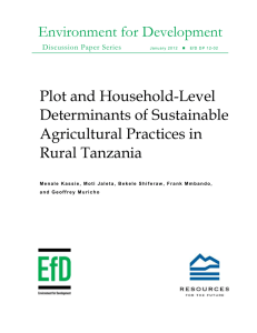 Environment for Development Plot and Household-Level Determinants of Sustainable Agricultural Practices in