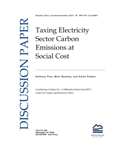 DISCUSSION PAPER Taxing Electricity Sector Carbon