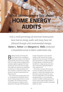 HOME ENERGY AUDITS What Homeowners Say about