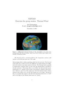 GEF3450 Exercises for group session: Thermal Wind Ada Gjermundsen E-mail: