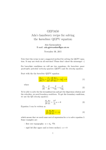 GEF3450 Ada’s handwavy recipe for solving the baroclinic QGPV equation Ada Gjermundsen